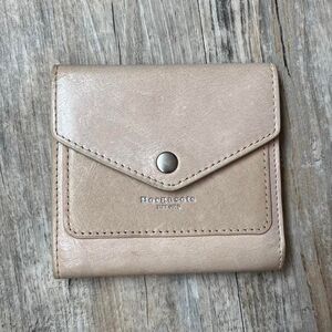 Borgasets Wallet Genuine Leather Women's Tan and Gold